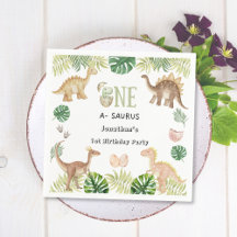 Un Saurus 1er Anniversaire Papier Napkin