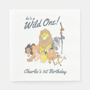 Serviette En Papier Un sauvage   Premier anniversaire du Roi Lion
