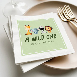 Serviette En Papier Un Sauvage Sur Le Chemin Du Baby shower Safari
