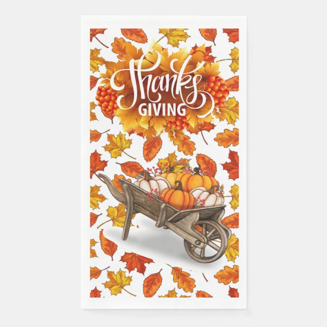 Serviette En Papier Un Thankgiving automne (Devant)
