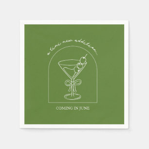 Serviette En Papier Un Tini One est en route à la Baby Shower Martini 
