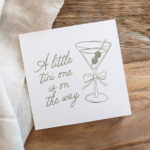 Serviette En Papier Un Tini Se Trouve Sur Le Chemin Du Baby shower Mar