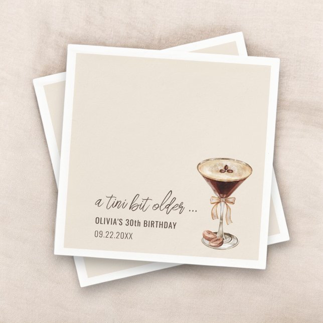 Serviette En Papier Un Tini Un Peu Plus Ancien Espresso Martini (Créateur téléchargé)
