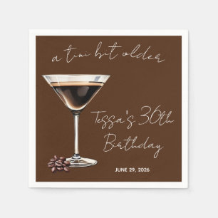 Serviette En Papier Un Tini Un Peu Plus Ancien Espresso Martini Fête À