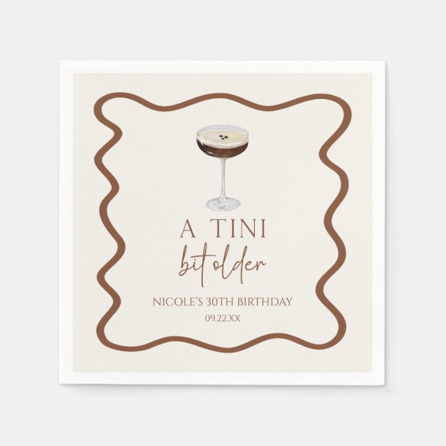 Serviette En Papier Un Tini Un Peu Plus Ancien Expresso Martini Annive (Devant)
