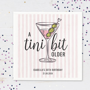 Serviette En Papier Un Tini Un Peu Plus Ancien Martini Rose Thème Anni