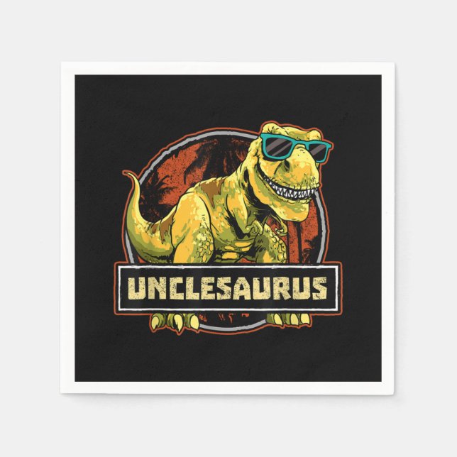 Serviette En Papier Unclesaurus T rex Uncle Saurus Dinosaur (Devant)
