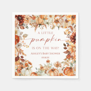Serviette En Papier Une Baby Shower Florale Rustique A Little Pumpkin