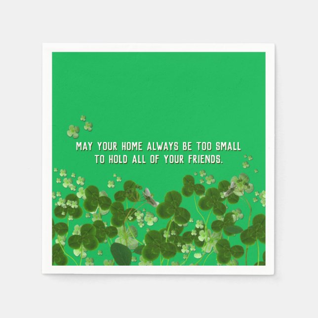Serviette En Papier Une citation d'ami irlandais avec shamrock (Devant)