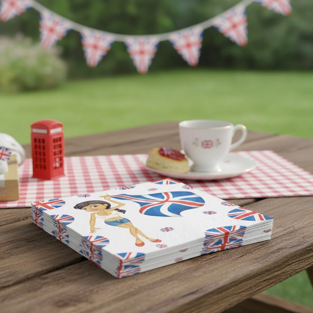 Serviette En Papier Une Femme Portant Un Drapeau (Créateur téléchargé)