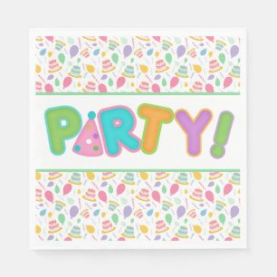 Serviette En Papier Une fête d'anniversaire colorée 