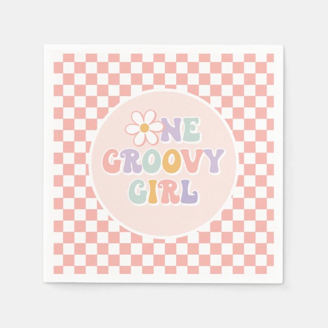 Serviette En Papier Une fille Super Pink Daisy Checker (Devant)