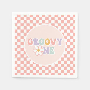 Serviette En Papier Une fille Super Pink Daisy Checker