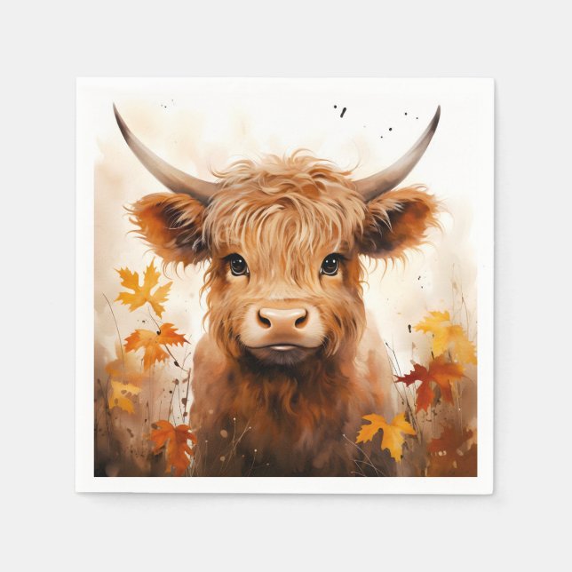 Serviette En Papier Une jolie gamme de vaches Highland Design 1 (Devant)