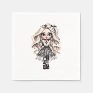 Serviette En Papier Une mignonne fille Halloween collection de design 