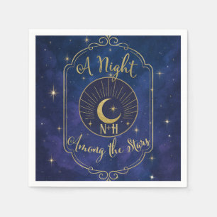 Serviette En Papier Une Nuit Entre Les Étoiles Cieux Célestes Mariage