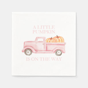 Serviette En Papier Une petite camionnette rose clair citrouille pour