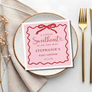 Serviette En Papier Une petite chérie est en route Fête prénatale de b