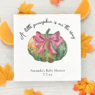 Serviette En Papier Une petite citrouille est en route Baby shower d'a