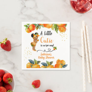 Serviette En Papier Une petite Cutie est sur son chemin Baby shower Pl