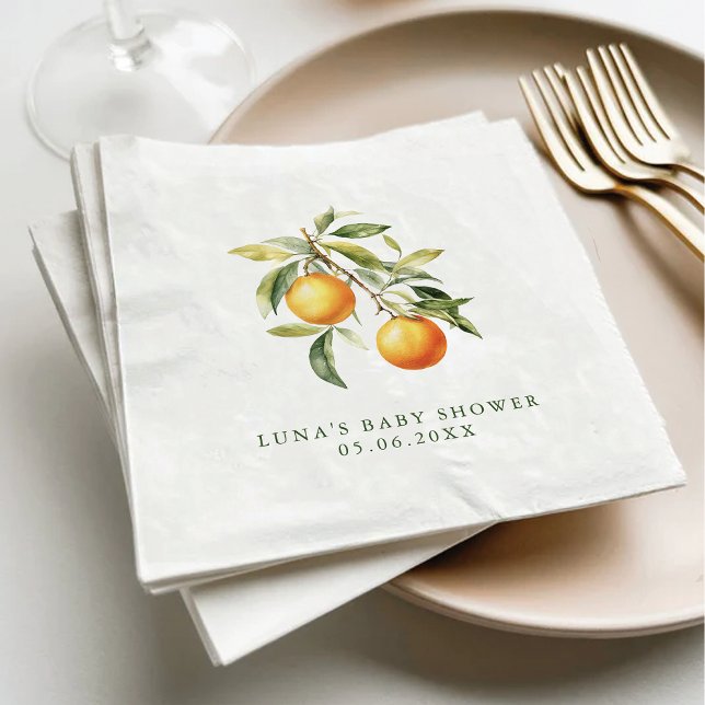 Serviette En Papier Une petite mignonne est en route Baby Shower (Créateur téléchargé)