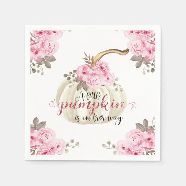 Serviette En Papier Une Petite Parties scintillant Florale rose Citrou (Devant)