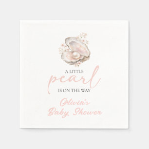 Serviette En Papier Une petite perle est en route Baby Shower côtier