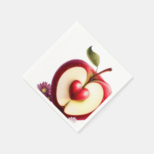 Serviette En Papier Une petite pomme arrive Shower bébé d'automne