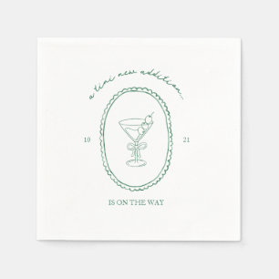 Serviette En Papier Une Tini One est en route Fête prénatale Martini B