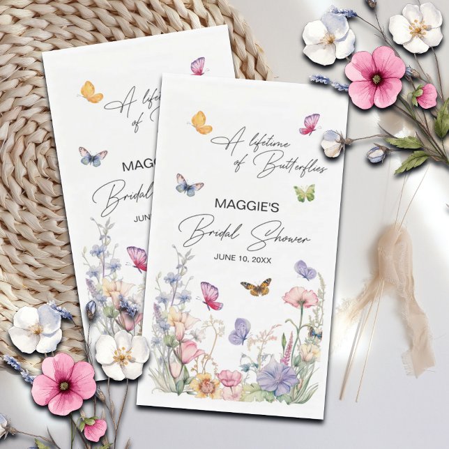 Serviette En Papier Une vie de papillons Fleur sauvage Fête des mariée (Créateur téléchargé)