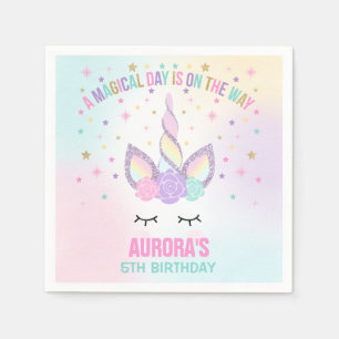 Serviette En Papier Unicorn Anniversaire de la fête Napkin Whimsical U