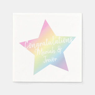 Serviette En Papier Unicorn Baby shower Pastel Rainbow