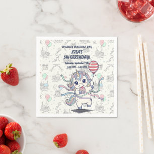 Serviette En Papier Unicorn Célébration magique