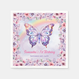 Serviette En Papier Unicorn et Rainbows Anniversaire fée château