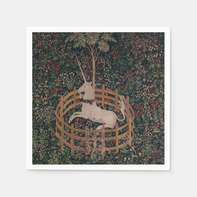 Serviette En Papier Unicorn Hunt Medieval Art - Unicorn Rests in Garde (Devant)