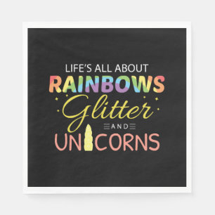 Serviette En Papier Unicorn Lover Idée cadeau Rainbows Parties scintil