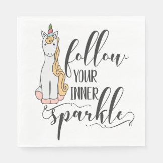 Serviette En Papier Unicorn Suivez votre partie interne Sparkle (Coule