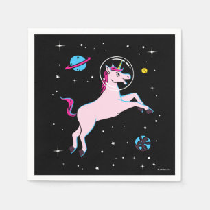 Serviette En Papier Unicorne Animaux Dans L'Espace