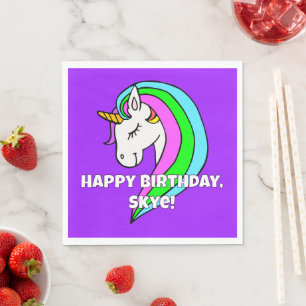 Serviette En Papier Unicorne arc-en-ciel