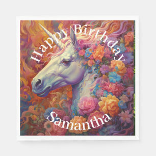Serviette En Papier Unicorne Extraordinaire Joyeux anniversaire