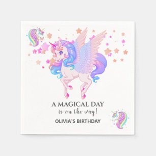Serviette En Papier Unicorne modifiable fête d'anniversaire