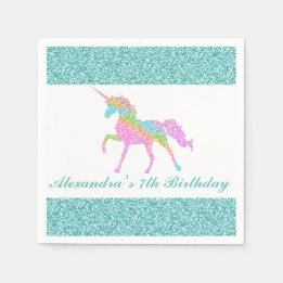 Serviette En Papier Unicorne personnalisée Anniversaire Napkin