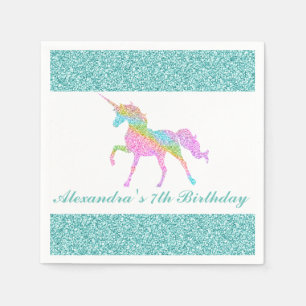 Serviette En Papier Unicorne personnalisée Anniversaire Napkin