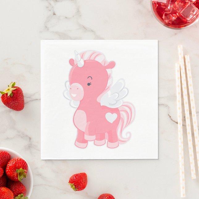 Serviette En Papier Unicorne rose mignonne (Créateur téléchargé)