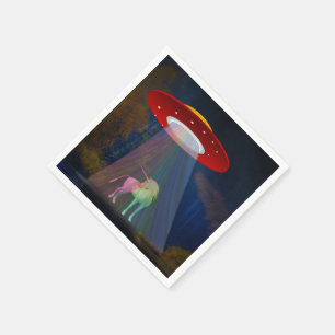 Serviette En Papier Unicorne sous poutre arc-en-ciel OVNI à la nuit, Z