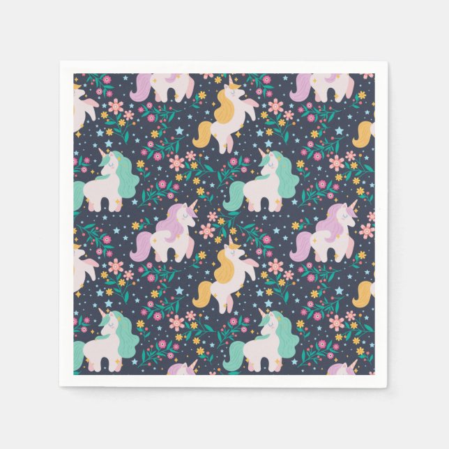 Serviette En Papier Unicornes (Devant)