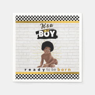 Serviette En Papier Urban Afro Baby Boy  Retro Hip hop Baby shower
