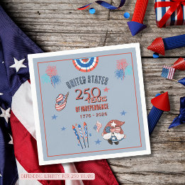 Serviette En Papier US 250th Anniversary Patriotic Gnome Paper Napkin