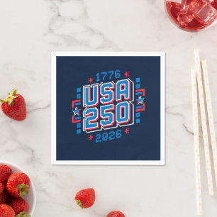Serviette En Papier USA 250 – 1776 à 2026 Pixel Art