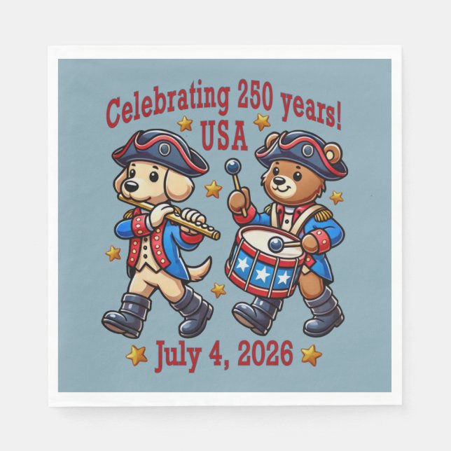 Serviette En Papier USA 250th Anniversary Souvenir - Patriotique (Devant)